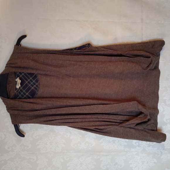 Brown taupe flowy vest neutral style - Picture 1 of 6